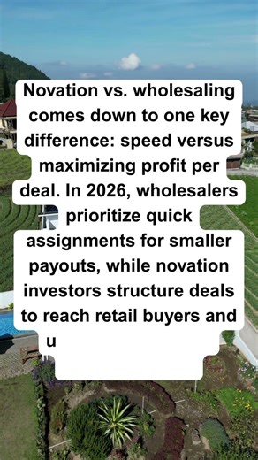 Novation vs. Wholesaling in 2026 — which one actually makes you more money? 🤔