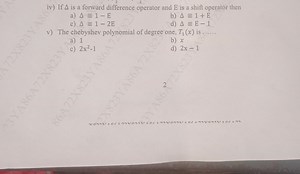 iv) If \Delta is a forward difference operator and E is a shift... | Filo