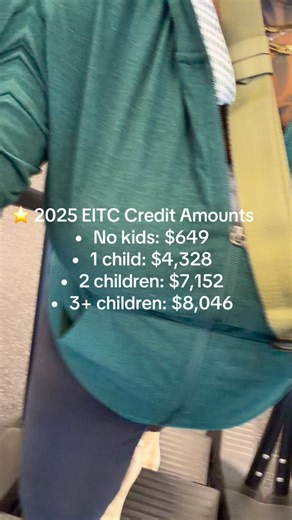 ✨ 2025 Earned Income Tax Credit Update! ✨ Great news for taxpayers! The 2025 EITC amounts are officially updated, and many families will see a meaningful boost this tax season. 🙌🏽💼 Here’s the quick breakdown: • No qualifying children: $649 • 1 qualifying child: $4,328 • 2 qualifying children: $7,152 • 3 or more qualifying children: $8,046 If you meet the income requirements, this credit can significantly impact your refund — and we’re here to make sure you receive every dollar you’re eligible