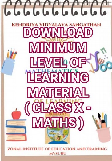 MINIMUM LEVEL OF LEARNING ( CLASS X - MATHS )