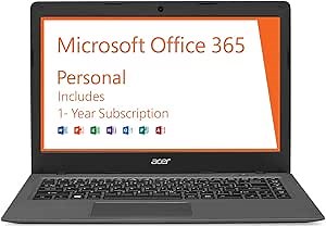 acer Aspire One Cloudbook, 14-Inch HD, 64GB, Windows 10, Gray (AO1-431-C7F9) Includes Office 365 Personal – 1 Year