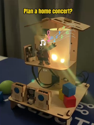 Tap smart home to switch tracks—no apps, just a touch sensor. The LEDs breathe with the beat, getting louder = getting brighter. STEM magic in 15s! 🔥 #stem #smarthome #handson #esp32 #acebott