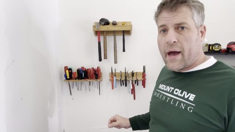 Wall Mounted Screwdriver Organizer, Hammer Rack and Pliers Holder, Set of 3 Wall Hanging Tools Storage Shelf for Workshop Garage