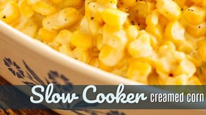 This Slow Cooker Creamed Corn is the perfect side dish. A favorite for holiday meals or Sunday dinners! You will love the creamy, sweet, and savory combination of flavors. https://www.favfamilyrecipes.com/slow-cooker-creamed-corn/ | Favorite Family Recipes