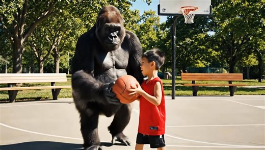 What happens when a playful gorilla decides he’s the REAL MVP? 😂🔥 From stealing the basketball… to showing off his moves… to almost picking up the boy instead of the ball this funny trio-scene moment will make your whole day! 🤣🙌 Who won the game? The boy? Or the gorilla? 👀😂 Watch till the end! 💥 #FunnyVideo #GorillaComedy #BasketballFun #FamilyFriendly #ViralShorts #GorillaVsBoy #ComedyReel #AnimalsOfFacebook #LaughOutLoud #TrendingNow #Japanesematchamuse.stargiftusa.com | Matcha Muse