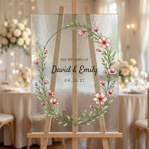 Editable Stained Glass Wedding Sign Template, Pastel Floral Welcome Sign, DIY Wedding Decor, Canva Template, Instant Download - Etsy