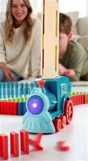 Watch the Magic Unfold, Again and Again. | Automatic Domino Train Set – The Electric Marvel That Lays Its Own Path. Endless Chain Reactions, Effortless Fun. #DominoTrain #AutomaticDomino #KidsToys #STEMToys #ChainReactionToy