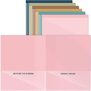 Kisston 6 Pcs Take Home Folders Boho Homework Folders with Pockets for Parent Teacher Communication for Students Kids Classroom School Office Home