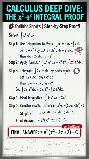 Integration by Parts... TWICE! 🔄 #Calculus #Shorts #jee2026 #jeemain2026 #maths #jeepreparation