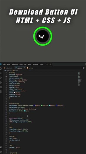 Circular Download Button With Progress | HTML, CSS & JavaScript Mini Project