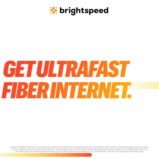 Brightspeed 8 Gig fiber with WiFi 7 is turbocharged for what’s next. Our fastest fiber. The newest WiFi. A powerful duo built to handle more—effortlessly. | Brightspeed