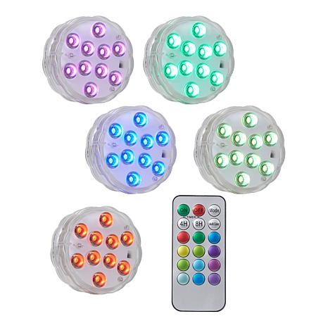 Improvements Color Changing Disk Lights 5-pack with Remote | HSN