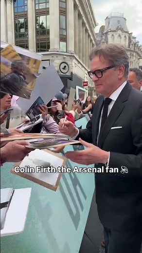 Colin Firth, a UK national treasure, arrives at the UK Premiere of Spielberg's Disclosure Day.