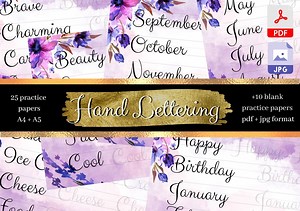 Hand Lettering Practice Workbook: Calligraphy Sheets (digital Download) - Etsy