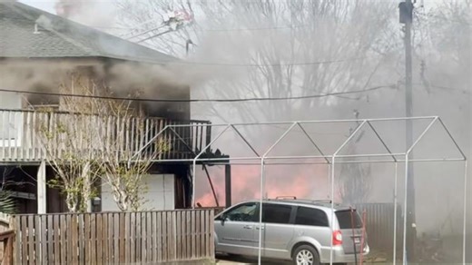 Fire burns through Dickinson neighborhood, destroying home and damaging several others