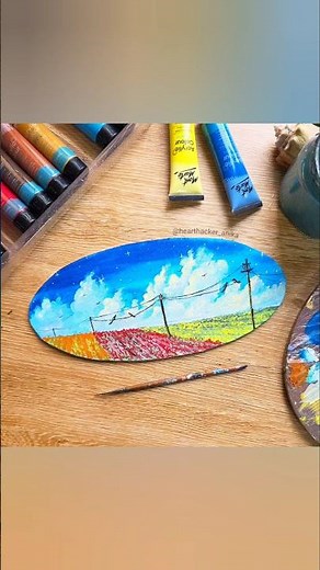 Aesthetic clouds/beautiful landscape/acrylic painting for beginners/canvas painting/nature art ideas