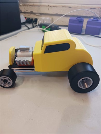 3D printed hot rod. File is available on Cults3D.com # Hot Rod Racer
