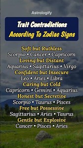 Trait Contradictions According To Zodiac Signs #zodiac #zodiacsigns #astrology #horoscope #tarot