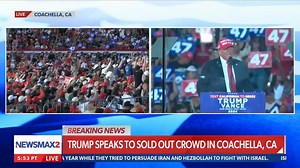 Former President Donald Trump spoke at a rally in California where he talked about the terrors of the border crisis, shunned Vice President Kamala Harris' policies, and more on NEWSMAX2. | NEWSMAX