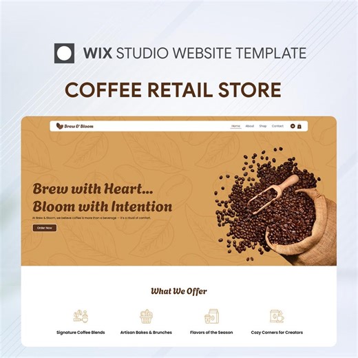 Wix Studio Website Template: Coffee Retail Store & Café Shop (digital Download) - Etsy