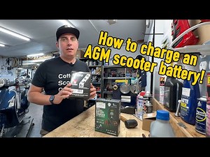 Dead battery? How to Charge a New AGM Battery for your Vespa, Piaggio, or Genuine Scooter.
