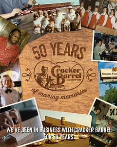 The peg game is a #CrackerBarrelMoment favorite. Thanks to Qualls & Son Inc., the peg game has brought fun to Cracker Barrel tables since day one. Lucky for us, 3rd generation makers Andrea and her husband are keeping the good times rolling and sharing their story in celebration of our 50th anniversary. | Cracker Barrel Old Country Store