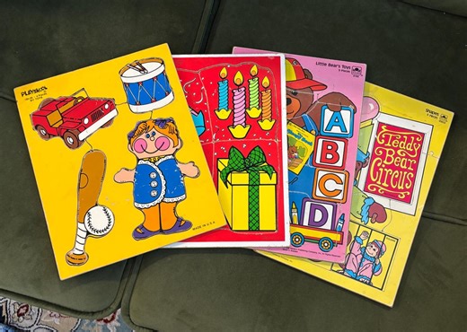Vintage Playskool Wooden Puzzles. Lot of 4 - Etsy