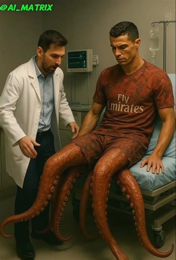 Octopus🐙Ronaldo Enters🏥Hospital Messi Shocked Again #ronaldo #messi #neymar #shorts #cr7#funny