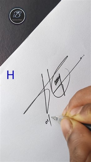 H Letter Stylish Signature Design #shorts #signature #howtosign