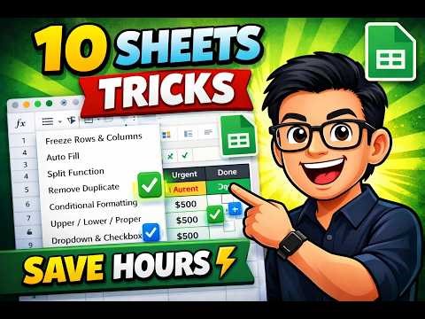 10 Google Sheets Tricks That Will Save You Hours (Beginner to Pro) #googlesheets #tricks #excel
