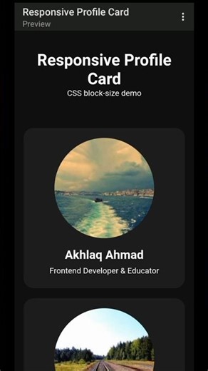 Responsive Profile Card Using CSS Block-Size | Modern CSS Logical Properties