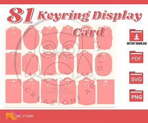 81 Keyring Card - Pack 81 Keyring Display Card Svg, Keyring Display Card Template, Keychain Packaging - Etsy UK
