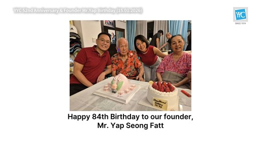 1,000 YYCians. 52 years of YYC. One founder’s legacy. On 15 January 2026, we celebrated YYC’s 52nd Anniversary and the birthday of our founder, Mr Yap Seong Fatt, in a simple yet meaningful way — red eggs, KFC, and ice cream that carries our founder’s story. A reminder that our roots matter, no matter how far we grow. 1,000 位 YYCians 52 年的足迹 和一位创始人的传承。 2026 年 1 月 15 日，我们以简单却充满意义的方式，纪念 YYC 成立 52 周年，同时也庆祝YYC创办人叶祥发先生的生日——红鸡蛋、KFC，以及承载着创始人故事的冰淇淋。 这个简单的庆祝仪式提醒我们：无论走得多远，莫忘初衷，源于心中。 | YYC Advisors