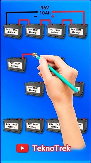 Battery Series vs Parallel Explained with 24V Batteries 🔋 | Voltage & Capacity Demo #shorts