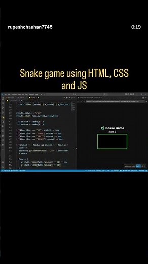 Snake game in html css javascript #html #cssanimation #htmltutorial