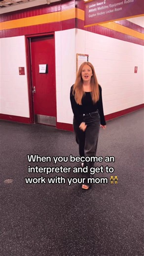 Forced her to make this in .2 seconds backstage 🤣 #interpreter #workbestie #momsoftiktok #motherdaughter #asl #americansignlanguage