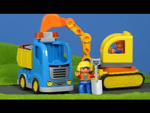 Lastwagen & Bagger auf der Baustelle von LEGO DUPLO | Bau-Serie für Kinder