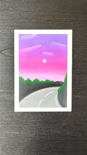 Mesmerizing Sunset Road Scenery with Oil Pastels | Easy Landscape Tutorial