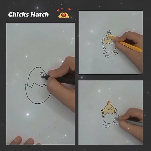 Draw And color a Hatching Chick