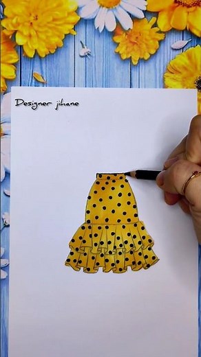How to draw a skirt 🧡🖤