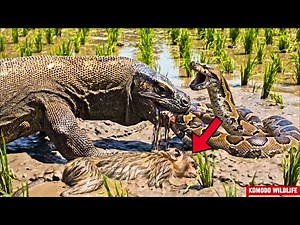 No Escape: Komodo Dragon & Python Rip Monkey Alive 😱