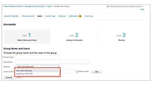 12 Smart Account Administration - Create User Groups - Cisco Video Portal