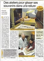 stages de reliure - Reliure, reliure d'art, formation reliure, CAP reliure.