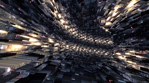 Abstract loop 3D futuristic hyperspace warp energy tunnel