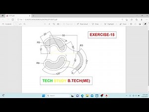 Ex#15 Autocad tutorial 2d drawing for practice, start end angle arc, start end radius arc