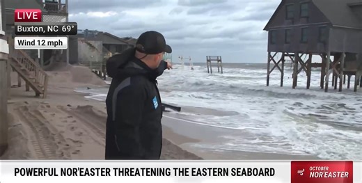 A powerful nor'easter is threatening more coastal flooding in North Carolina's Outer Banks, where multiple homes have already collapsed into the ocean this year. Watch Senior National Correspondent Justin Michaels report live from Buxton, North Carolina: | The Weather Channel