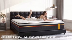 Queen Size Mattress 12 Inch Hybrid Mattresses, Medium Firm | 100 Night Trial, CertiPUR-US Certified, Zoned Support, Pressure Relief, Edge Reinforcement, Breathable Knit Fabric
