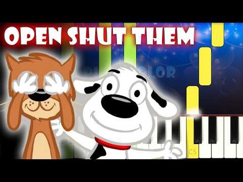 Open Shut Them - Super Simple Songs | Piano Tutorial | Karaoke
