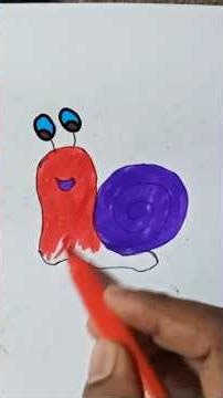 Cute Snail Drawing | Easy Snail Cartoon Drawing #shorts#drawing video#cartoon video