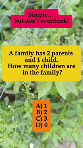 👨‍👩‍👧 Family: 2 Parents + 1 Child – How Many Children? #shorts #math #brainteaser #iqvistax #riddle